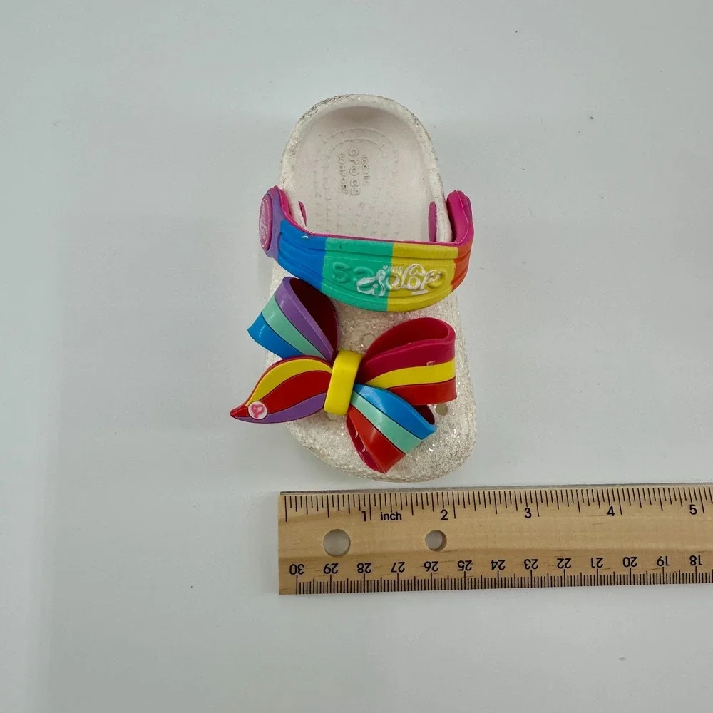 Crocs JoJo Siwa White Glitter Kids‎ Clogs Shoes Size 4